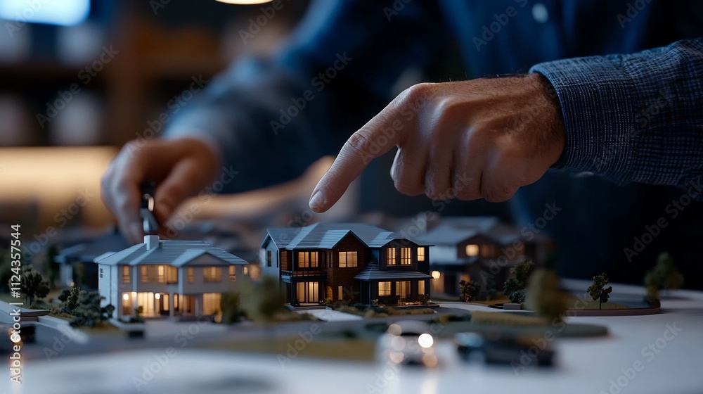 Architect Designing Modern Residential Development Architect Designing Modern Residential Development