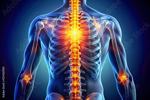 3D Illuminated Spine X-Ray - Scoliosis, Lordosis, Osteochondrosis, Sclerosis