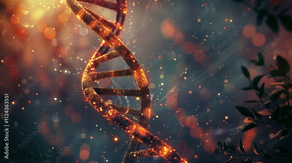 Vibrant DNA double helix structure with intertwining nucleotides and molecular bonds illustrating genetic science and biotechnology concepts Vibrant DNA double helix structure with intertwining nucleotides and molecular bonds illustrating genetic science and biotechnology concepts