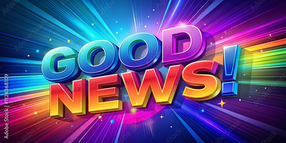 Colorful Kinetic Banner Good News Announcement Design Colorful Kinetic Banner Good News Announcement Design
