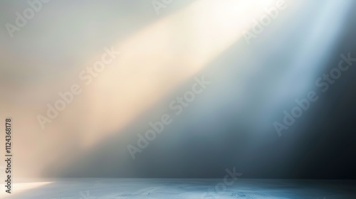 Light from a Spotlight on White Background, Illuminating the Space with a Focused and Brilliant Glow.