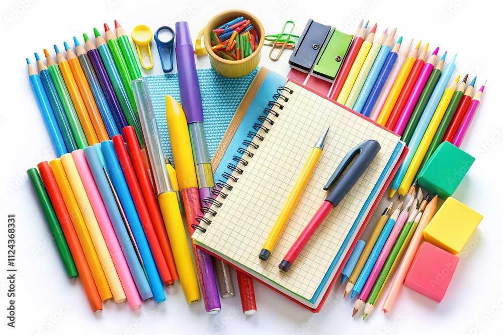 Colorful School Stationery Set - Bright & Fresh Designs Colorful School Stationery Set - Bright & Fresh Designs