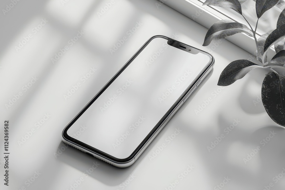 custom made wallpaper toronto digitalSerene Minimalist Smartphone Blank Screen Mockup on Monochrome Surface