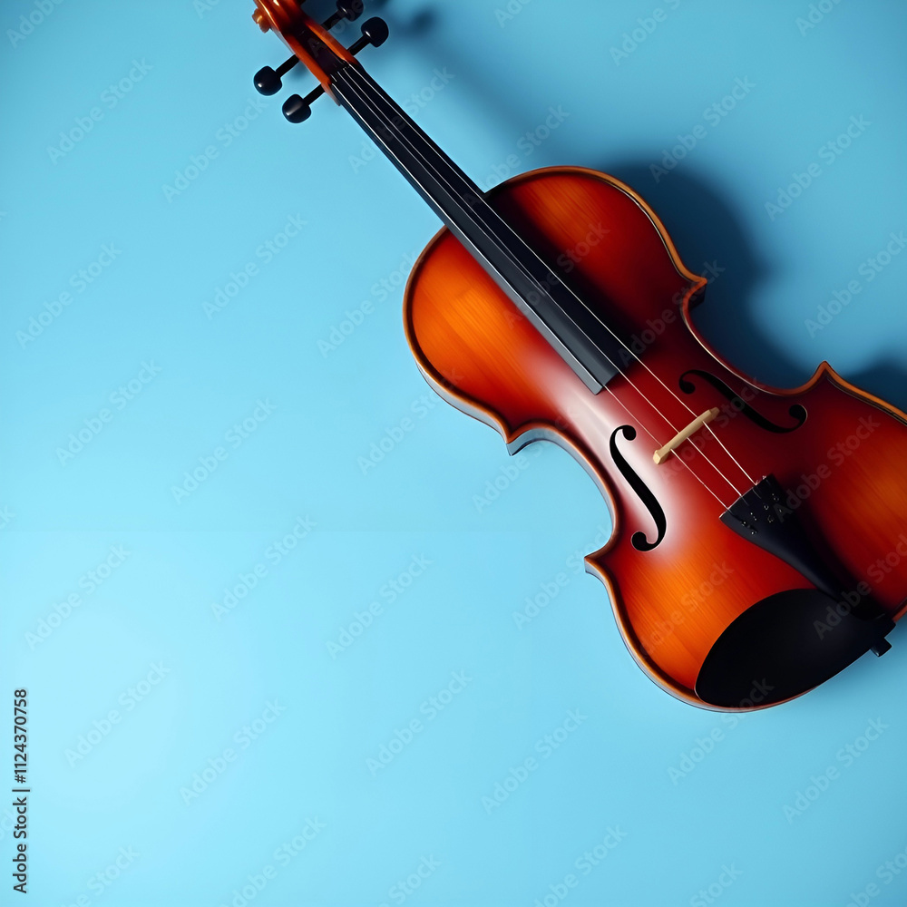 Fototapeta premium A violin on a blue background