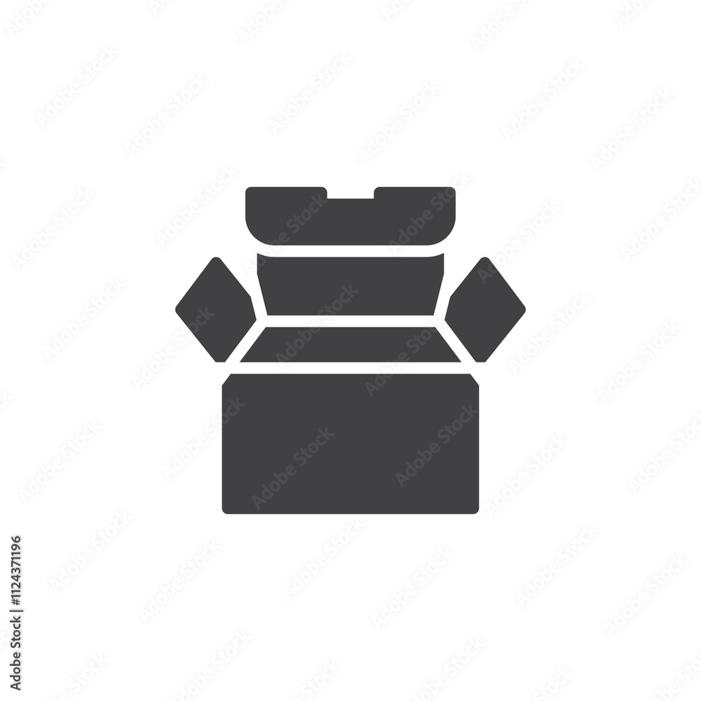 A carton with foldable flaps vector icon A carton with foldable flaps vector icon