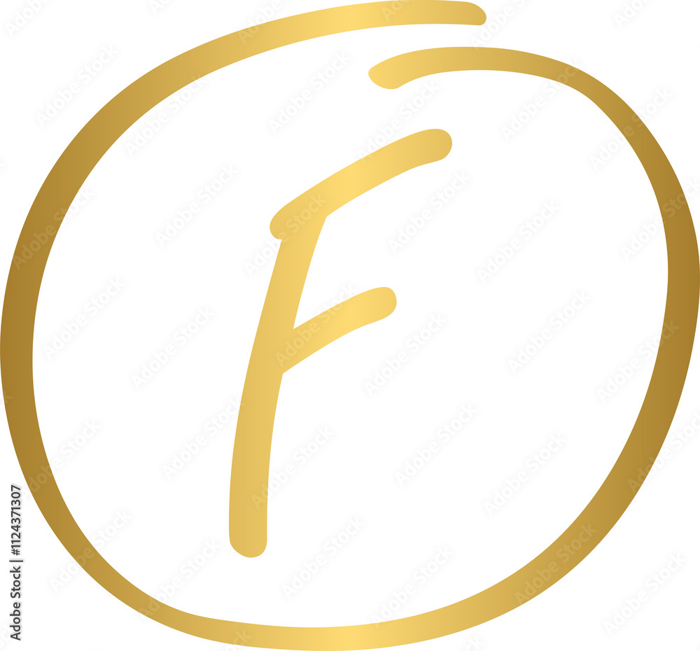 Naklejka premium Exam score grade result F, hand drawn doodle test grade F
