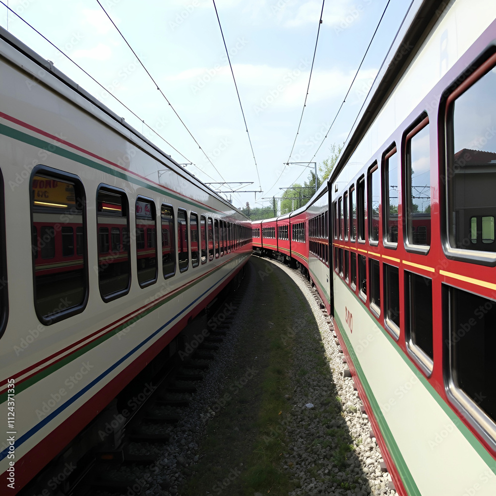 Naklejka premium Beautiful Czech passenger train with carriages