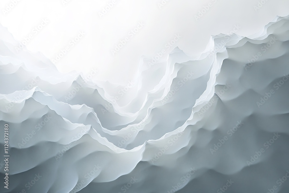 Abstract paper waves in shades of blue creating a serene landscape. Abstract paper waves in shades of blue creating a serene landscape.