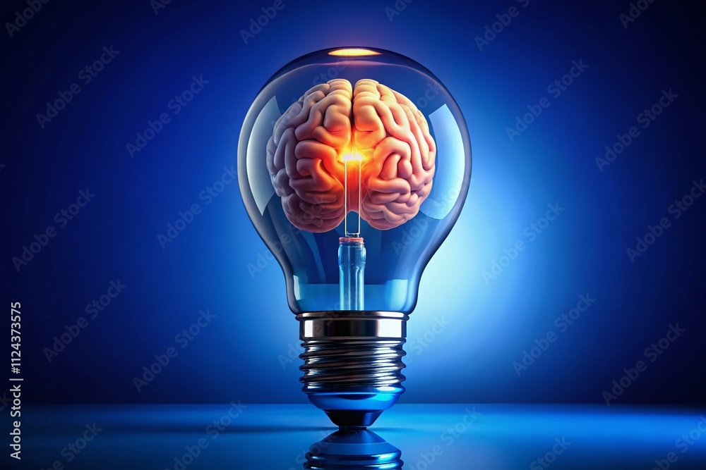 Glowing Brain Lamp - Business Brainstorming AI Art Glowing Brain Lamp - Business Brainstorming AI Art