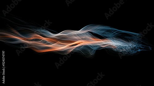Delicate wispy flames with soft orange and photo