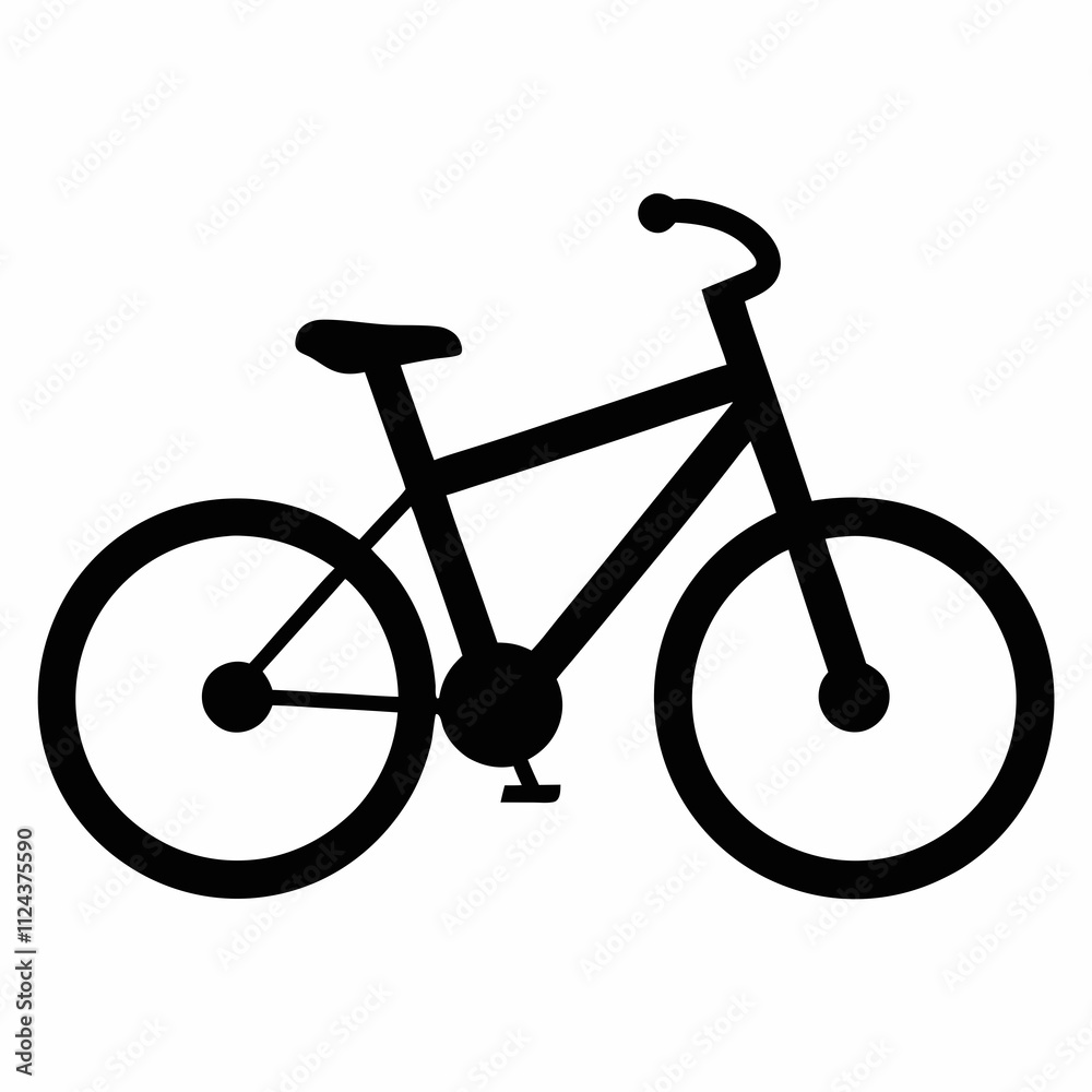 Black Bicycle Silhouette Vector Art Illustration Black Bicycle Silhouette Vector Art Illustration