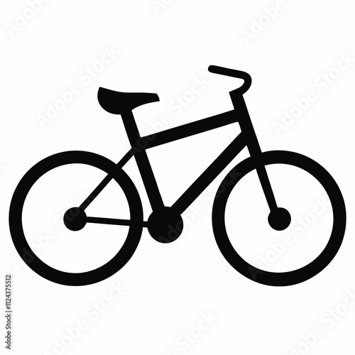 Black Bicycle Silhouette Vector Art Illustration