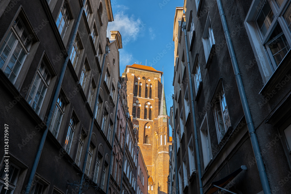 St Mary Church Gothic Tower In Gdansk, Poland St Mary Church Gothic Tower In Gdansk, Poland