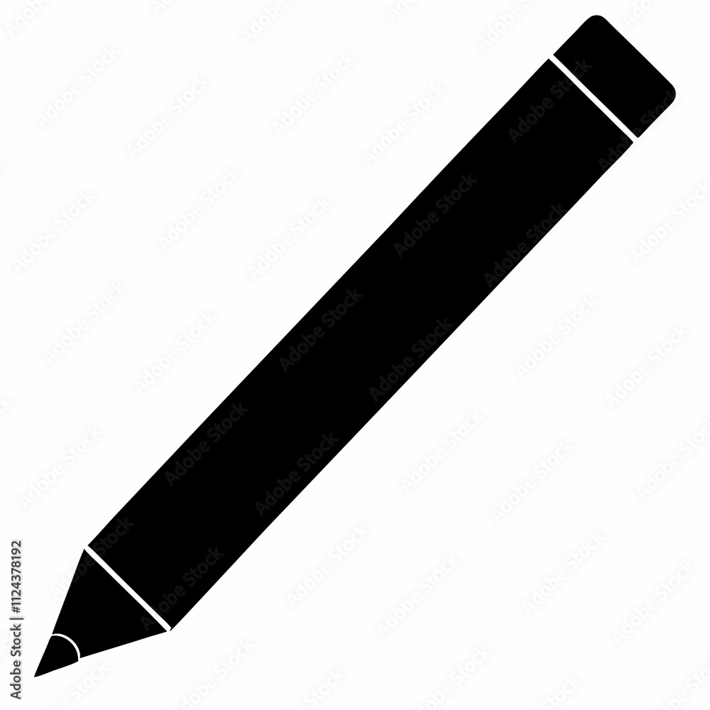 Black Pencil Silhouette Vector Illustration Black Pencil Silhouette Vector Illustration