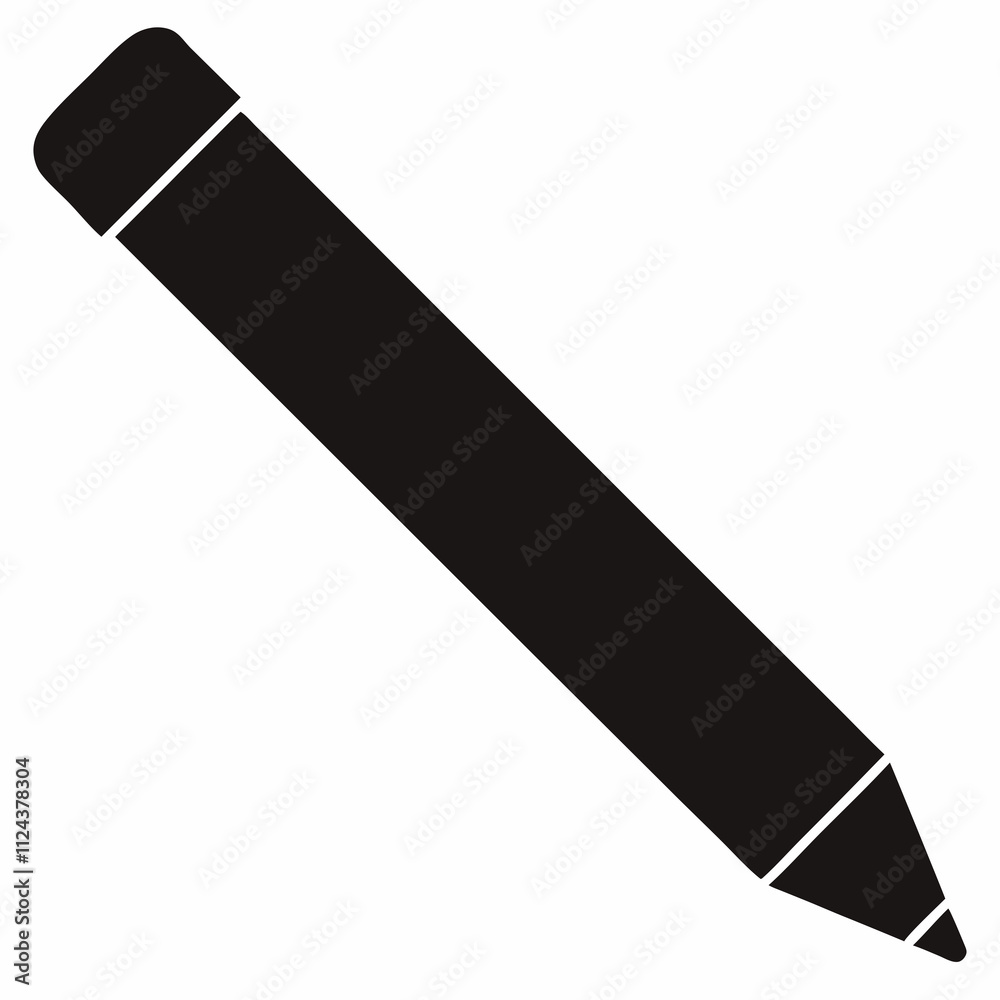 Black Pencil Silhouette Vector Illustration Black Pencil Silhouette Vector Illustration