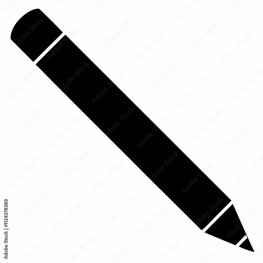 Black Pencil Silhouette Vector Illustration Black Pencil Silhouette Vector Illustration
