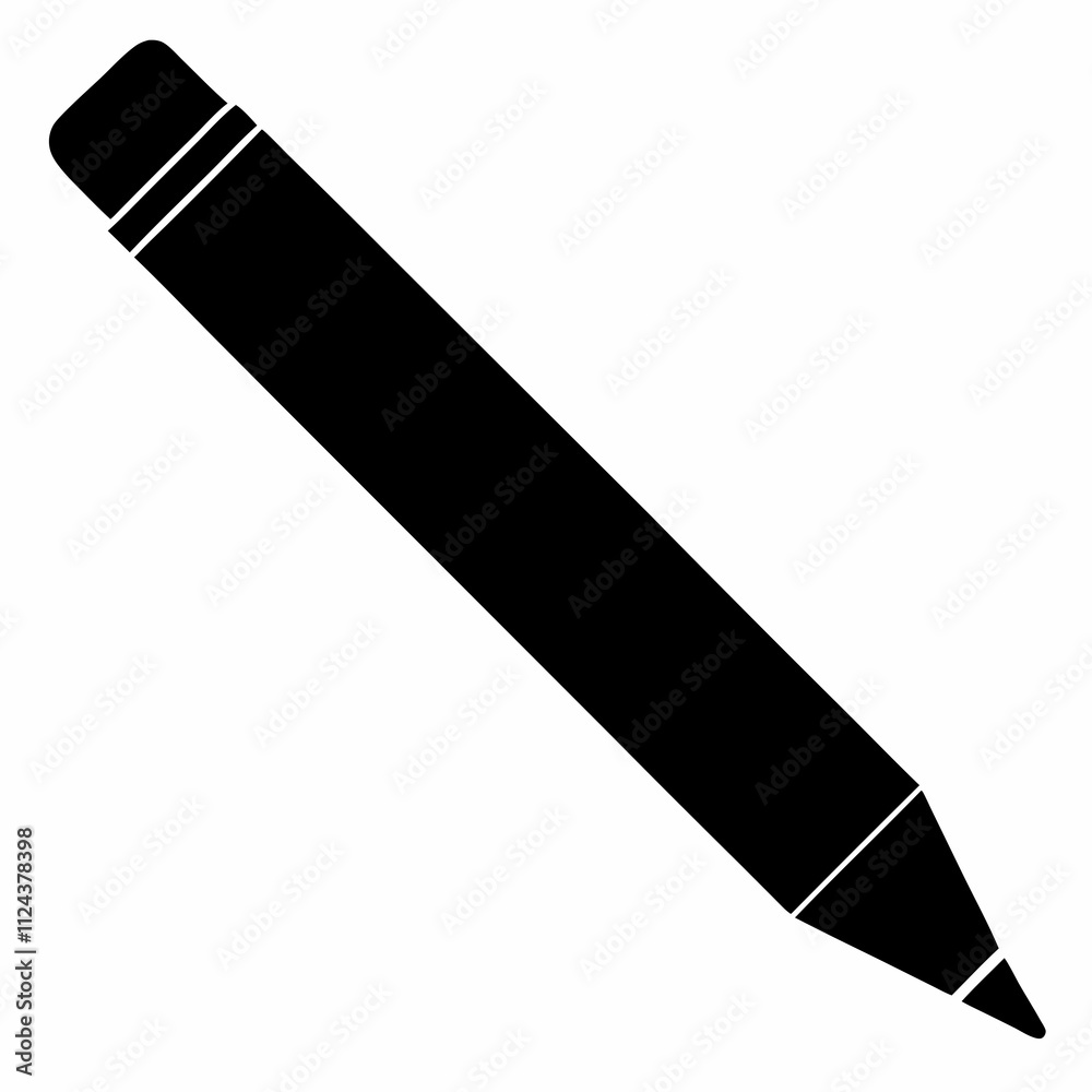 Black Pencil Silhouette Vector Illustration Black Pencil Silhouette Vector Illustration