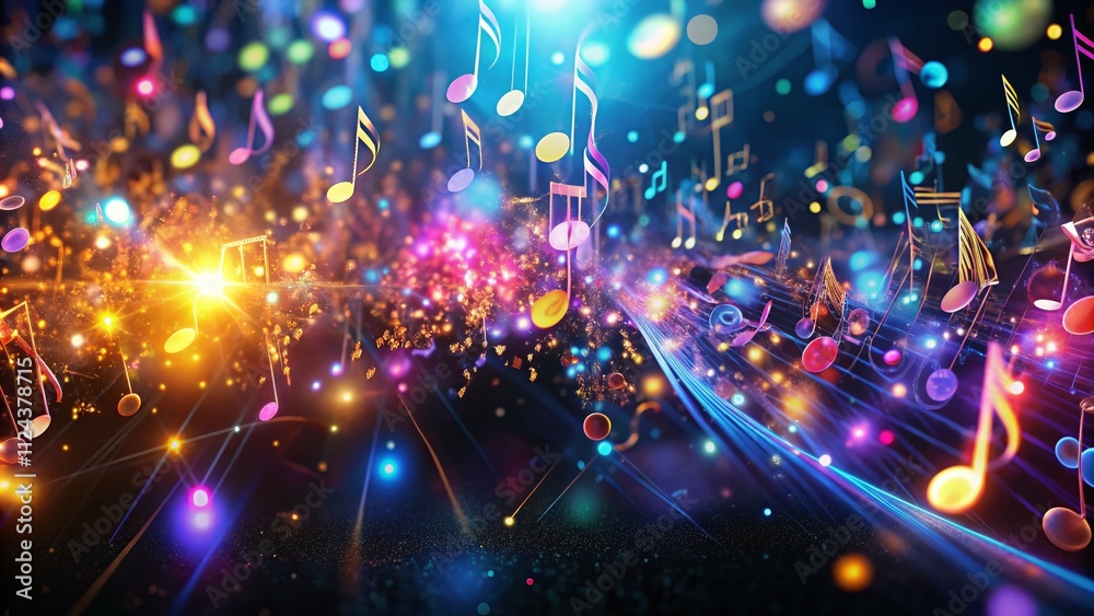 Musical Notes in Light & Sound - Abstract AI Art Musical Notes in Light & Sound - Abstract AI Art