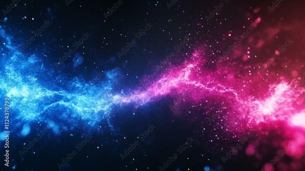 Electric blue and pink lightning bursts on Electric blue and pink lightning bursts on