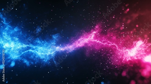 Electric blue and pink lightning bursts on