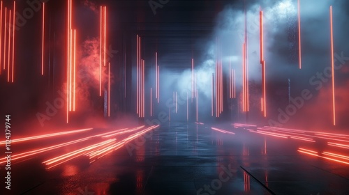 Light trails and glowing lines creating