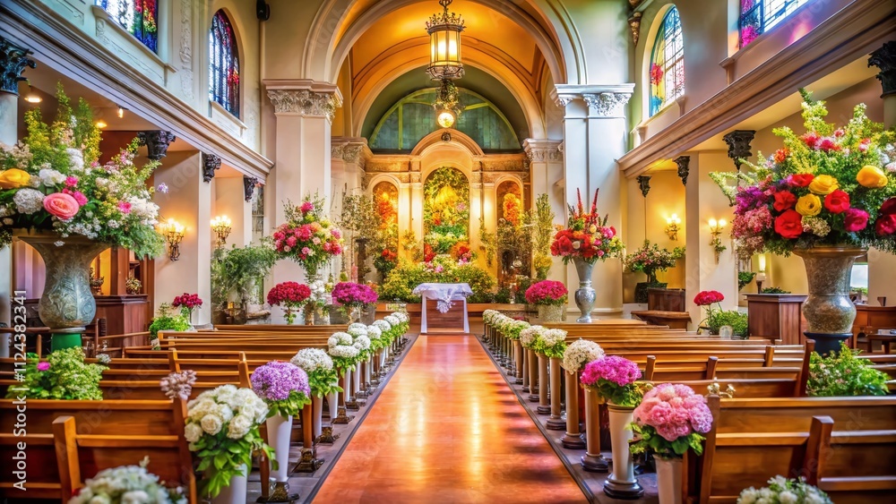 Serene Church Wedding Ceremony - AI Photo