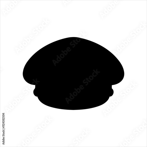 Black captain cap silhouette vector illustration on white background