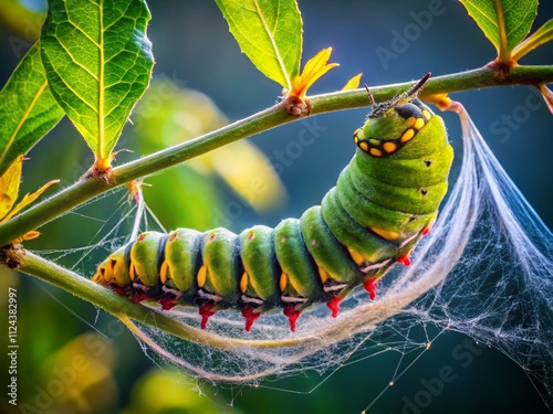 Sprawler Moth Caterpillar Cocooning - Asteroscopus Sphinx Pupa Transition - Silhouette Photography Full HD photo