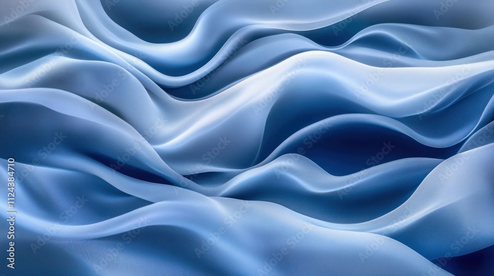 Soft, flowing blue fabric creating a serene atmosphere Soft, flowing blue fabric creating a serene atmosphere