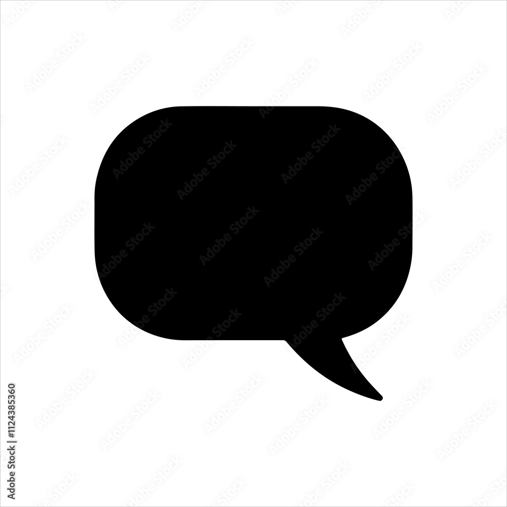 Black chat bubble silhouette vector illustration on white background Black chat bubble silhouette vector illustration on white background