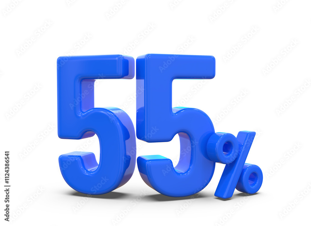 55 Percent offer Discount Blue Number 55 Percent offer Discount Blue Number