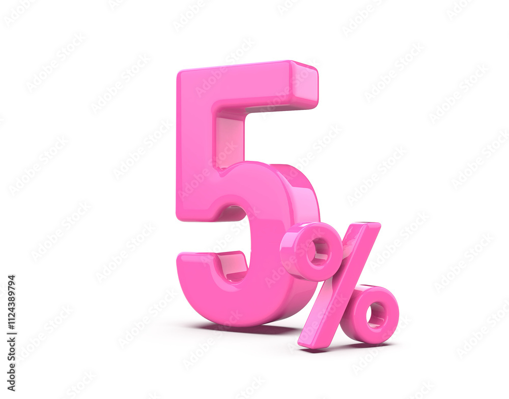 5 Percent offer Discount Pink Number 5 Percent offer Discount Pink Number