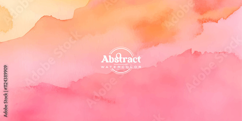 Abstract Watercolor Background in Peach and Pink Hues