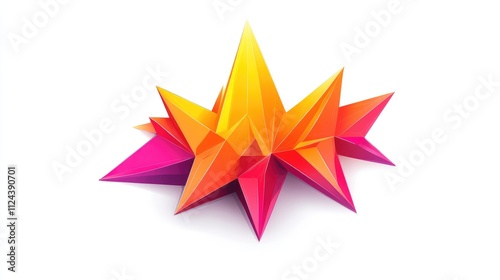Colorful Abstract Geometric Sharp Star Shapes in Vibrant Colors