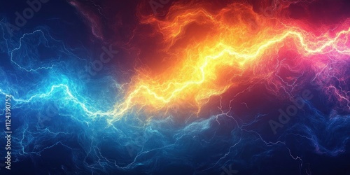 colorful abstract lightning storm electric background dynamic energy