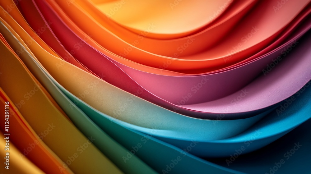 Fototapeta premium Abstract colorful paper wave background.