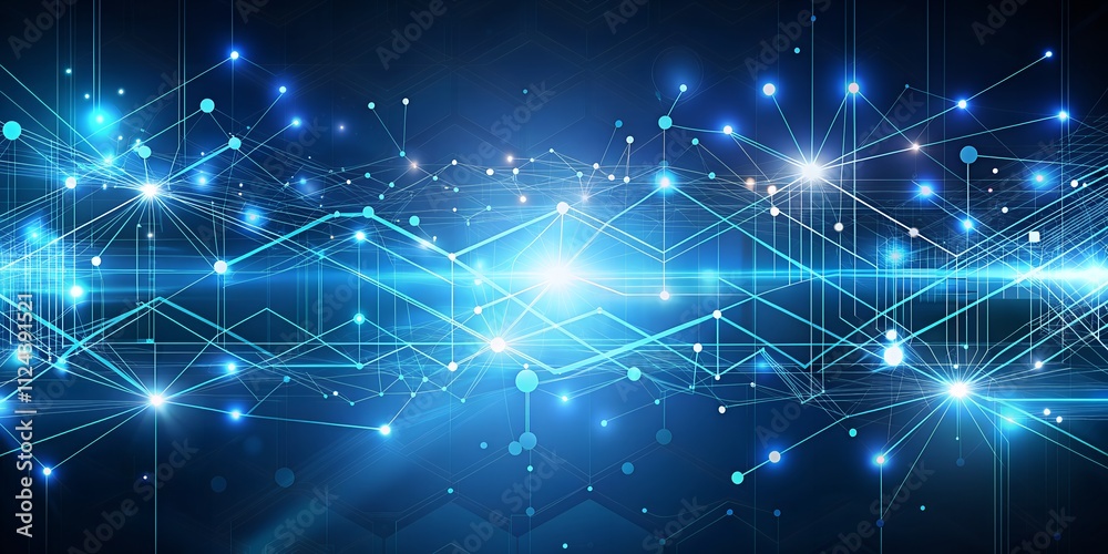 Dynamic abstract digital background showcasing interconnected data points and bright particles Dynamic abstract digital background showcasing interconnected data points and bright particles