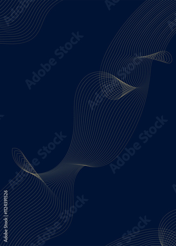 Luxurious Golden Waves on Midnight Blue