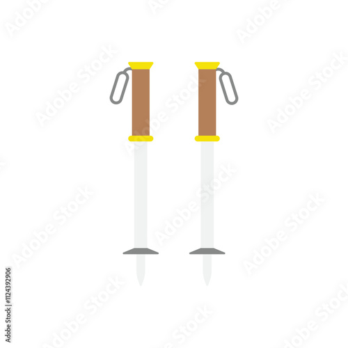 Trekking pole vector icon