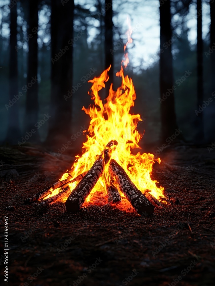 Campfire gathering in the forest warmth and connection nature photography evening atmosphere intimate perspective Campfire gathering in the forest warmth and connection nature photography evening atmosphere intimate perspective