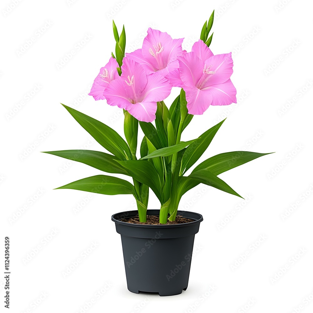 Pink Gladiolus in Pot 