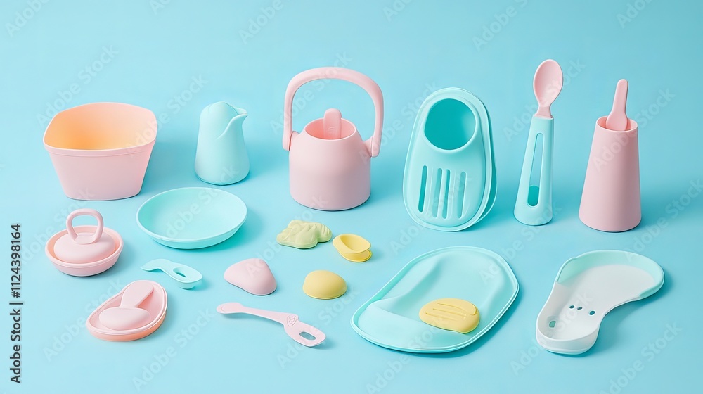 Pastel silicone collection of tableware, bibs Pastel silicone collection of tableware, bibs