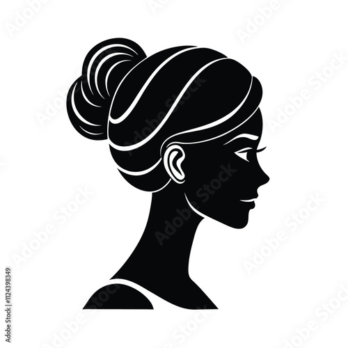 Women hair style classic chignon silhouette