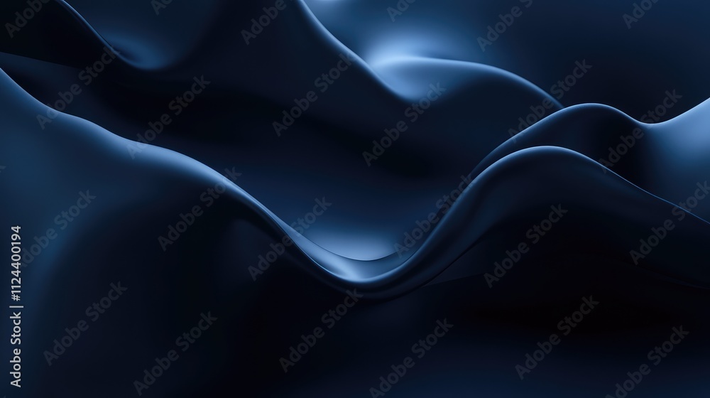 Obraz premium Abstract Dark Blue Satin Fabric Waves Background Texture