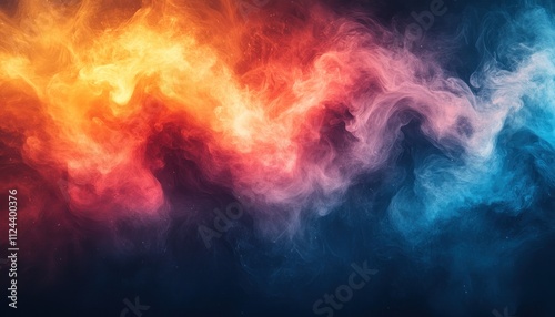 Vibrant Red Smoke and Blue Background Abstract Art Texture