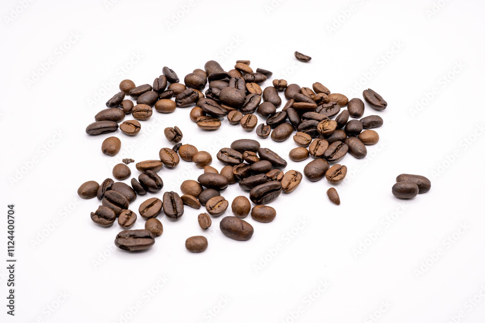 This collection of images presents a variety of coffee bean arrangements against a clean white backdrop. Each image showcases the rich brown hues and diverse forms of the beans, capturing their natura This collection of images presents a variety of coffee bean arrangements against a clean white backdrop. Each image showcases the rich brown hues and diverse forms of the beans, capturing their natura