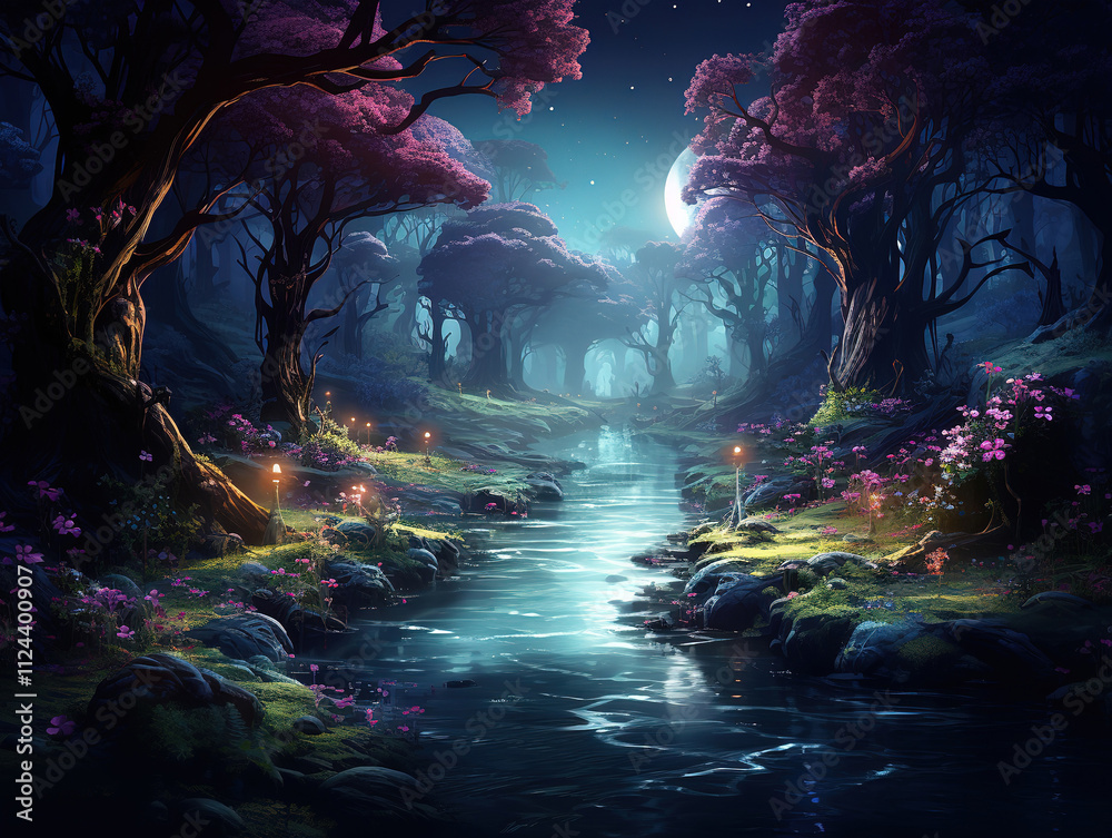 Wonderful Night mystery painted in a fantasy galaxy deep and spooky Wonderful Night mystery painted in a fantasy galaxy deep and spooky