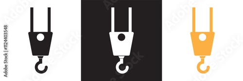 Crane hook icon . Vector illustration. isolated on white and black background. EPS 10