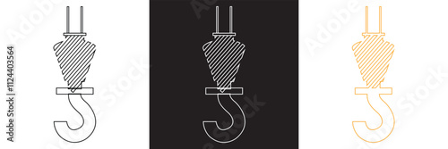 Crane hook icon . Vector illustration. isolated on white and black background. EPS 10