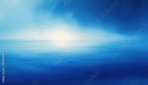 Tranquil Blue Gradient Abstract Impressionism Soft Lines Reflections Serene Atmosphere